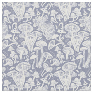 Delicious autumn poison mushrooms fungus toads fabric