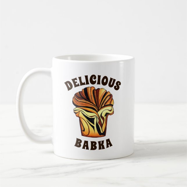 Delicious Babka Chocolate Bread Loaf Jewish Bakery Coffee Mug (Left)