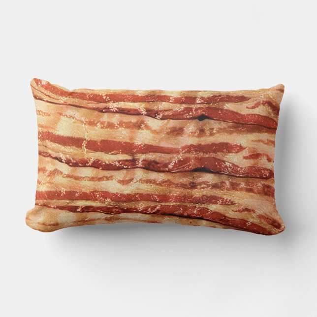Delicious BACON pillow!! Lumbar Cushion (Front)