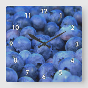 Delicious Blueberries Square Wall Clock