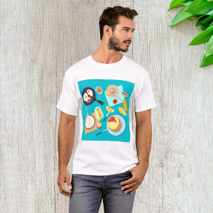 Delicious Breakfast Pancakes Eggs Coffee  T-Shirt