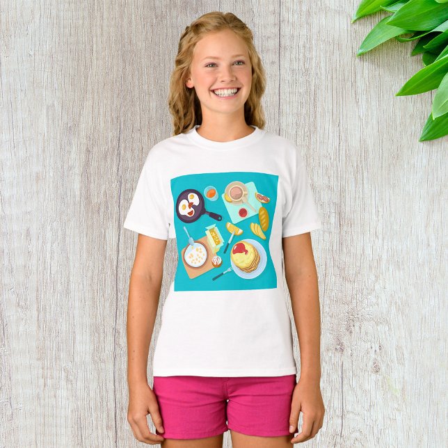 Delicious Breakfast Pancakes Eggs Coffee  T-Shirt (Creator Uploaded)