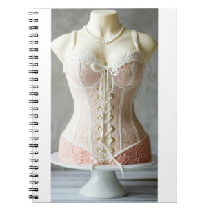 delicious bustier cake and sugar paste notebook