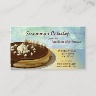 Delicious Cake shop Blue Green business card