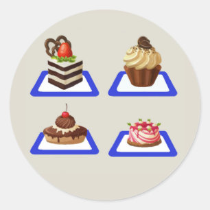 Delicious Cake Stand Classic Round Sticker