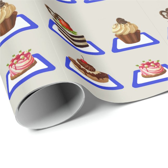 Delicious Cake Stand Wrapping Paper (Roll Corner)