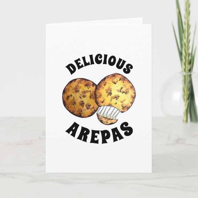 Delicious Cheese Maize Arepas South American Food Card (Front)