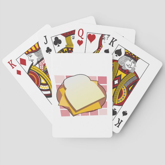Delicious Cheese Sandwich Fun Food  Playing Cards (Back)