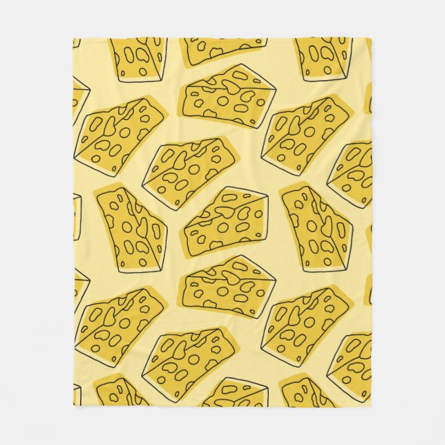 delicious cheese seamless pattern isolated in yell fleece blanket (Front)
