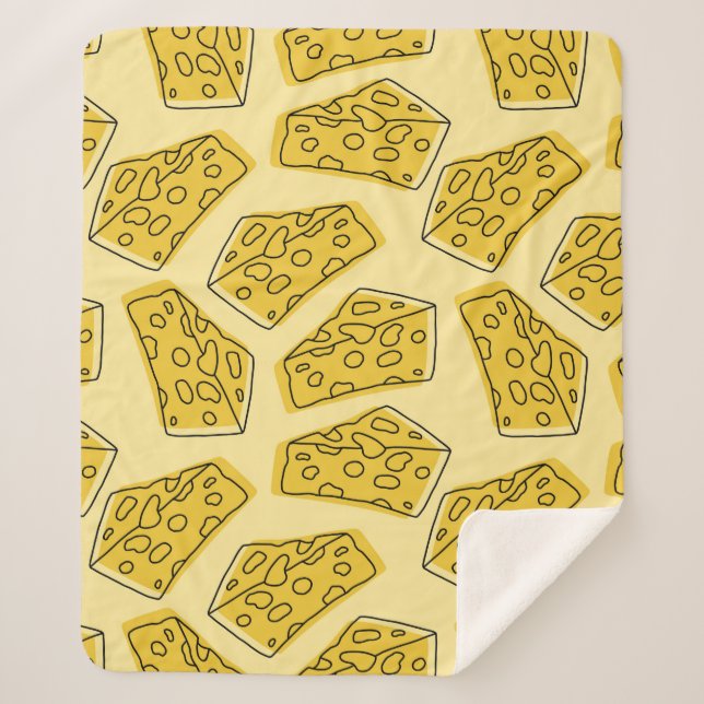 delicious cheese seamless pattern isolated in yell sherpa blanket (Front)
