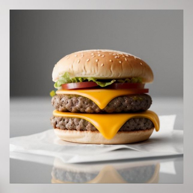 Delicious Cheeseburger on Tissues Poster (Front)
