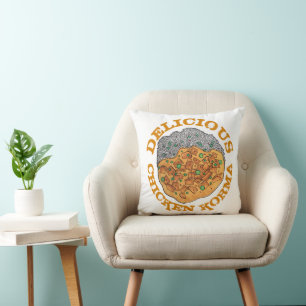 Delicious Chicken Korma Indian Food Cuisine Cushion