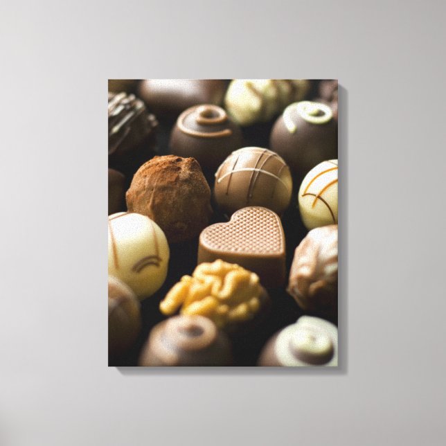 Delicious chocolate pralines canvas print (Front)