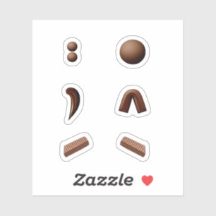 Delicious chocolate special characters stickers