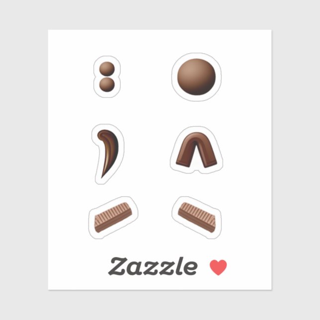 Delicious chocolate special characters stickers (Sheet)
