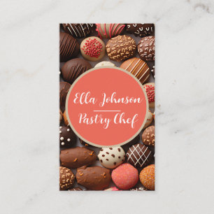 delicious chocolates background  business card
