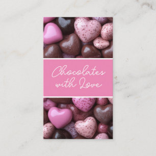 Delicious chocolates background pastry business card