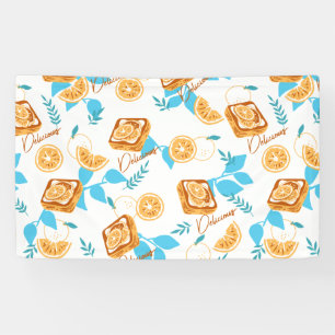 Delicious Citrus Pastry Dessert Pattern Banner