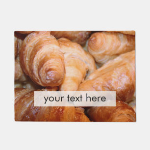 Delicious classic french croissants photograph doormat
