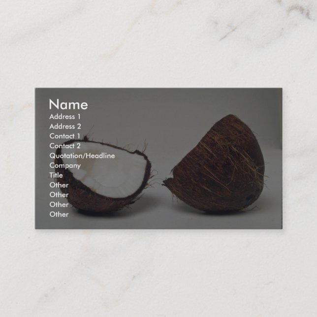 Delicious Coconut halves Business Card (Front)