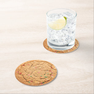 DELICIOUS COOKIE BISCUIT ROUND PAPER COASTER