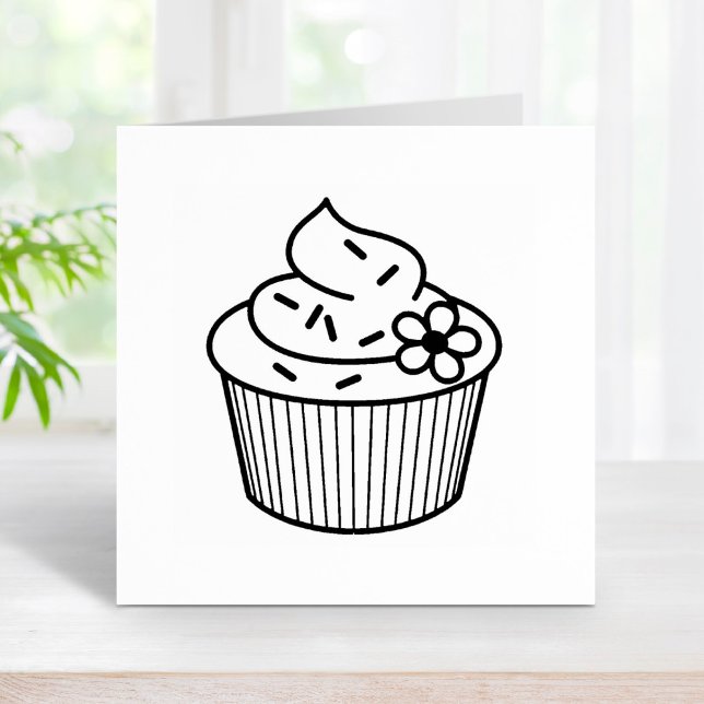 Delicious Cupcake with Frosting Rubber Stamp (Creator Uploaded)