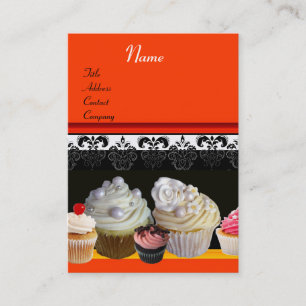 DELICIOUS CUPCAKES DESERT SHOP, Orange Yellow Business Card