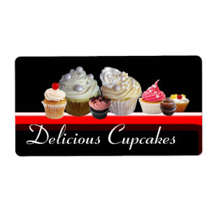 DELICIOUS CUPCAKES DESERT SHOP, Pink Black Red