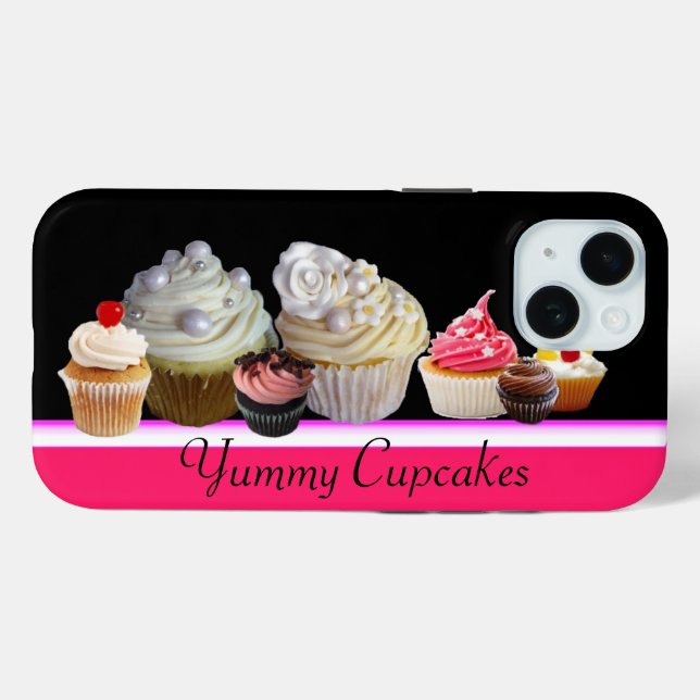 DELICIOUS CUPCAKES DESERT SHOP, Pink,Fuchsia White Case-Mate iPhone Case (Back (Horizontal))