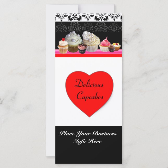 DELICIOUS CUPCAKES DESERT SHOP,Red Orange Black (Front)