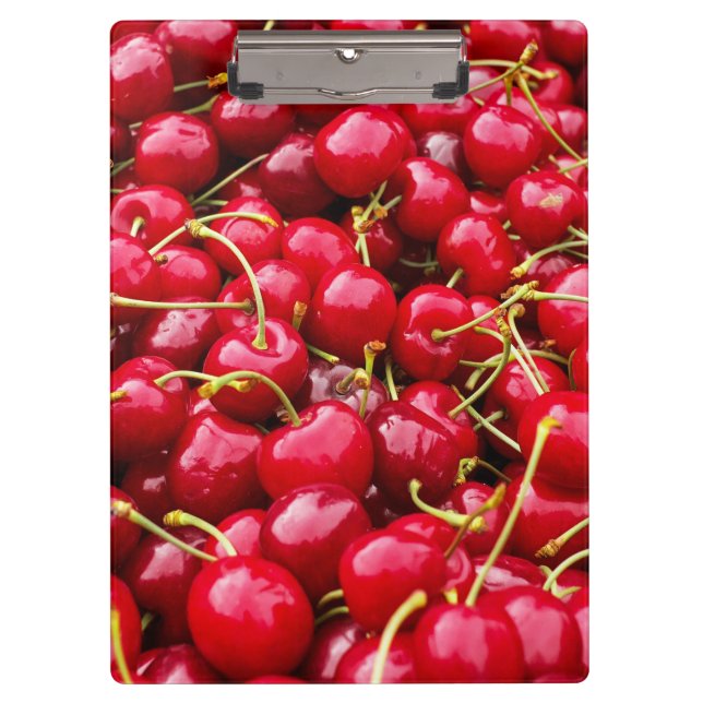 delicious cute red cherry fruits photograph clipboard (Front)