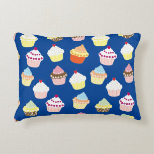 Delicious Decorated Birthday Cupcakes Accent Pillo Decorative Cushion