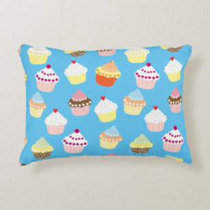 Delicious Decorated Birthday Cupcakes Accent Pillo Decorative Cushion
