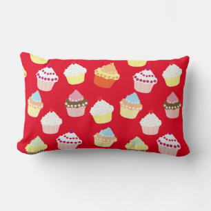 Delicious Decorated Birthday Cupcakes Lumbar Pillo Cushion