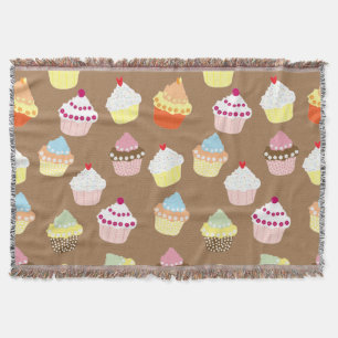 Delicious Decorated Birthday Cupcakes Throw Blanket