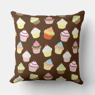 Delicious Decorated Birthday Cupcakes Throw Pillow
