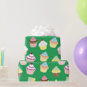 Delicious Decorated Birthday Cupcakes Wrapping Paper