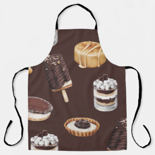 Delicious Desserts: Food Sketch Pattern Apron