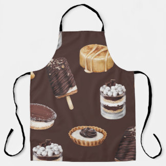 Delicious Desserts: Food Sketch Pattern Apron