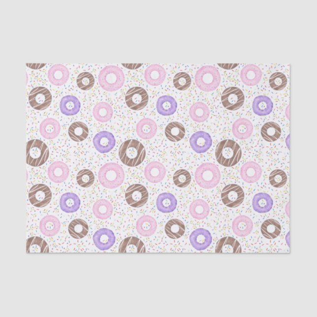 Delicious Donuts Tissue Paper on White (Front)