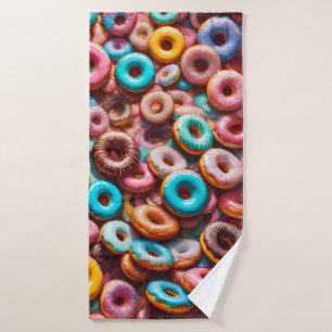 Delicious doughnut pattern bath towel