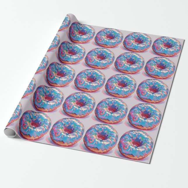 Delicious doughnut wrapping paper (Unrolled)