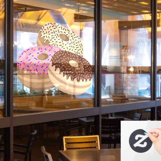 delicious doughnuts Window Cling (Restaurant Window)
