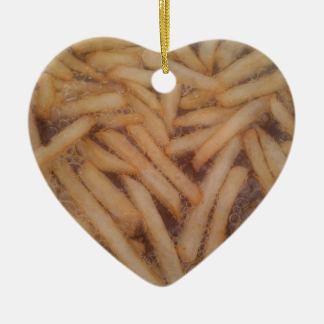 Delicious French Fries Ceramic Tree Decoration (Front)