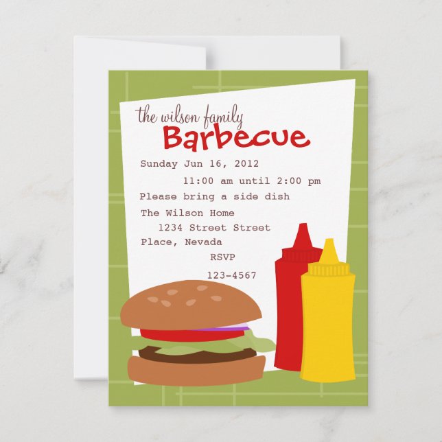 Delicious Hamburger Invitation (Front)