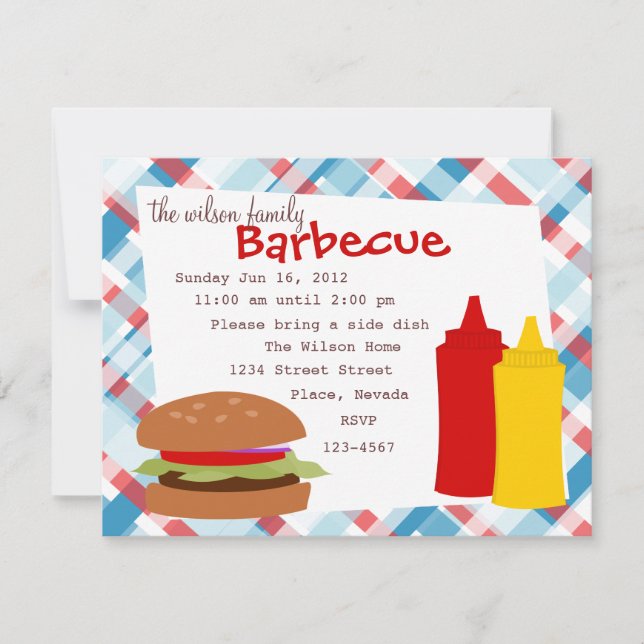Delicious Hamburger Invitation (Front)