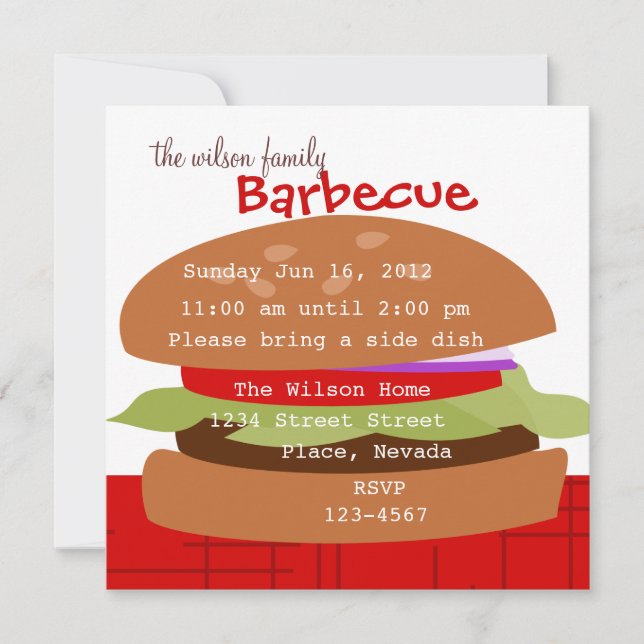 Delicious Hamburger Invitation (Front)