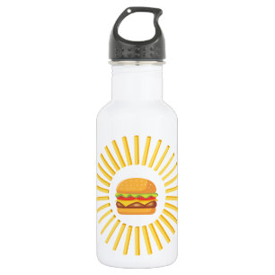 Delicious hamburger with fries 532 ml water bottle