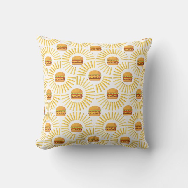 Delicious hamburger with fries cushion (Front)
