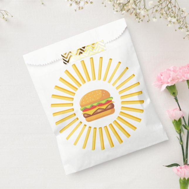 Delicious hamburger with fries favour bags (Sealed)